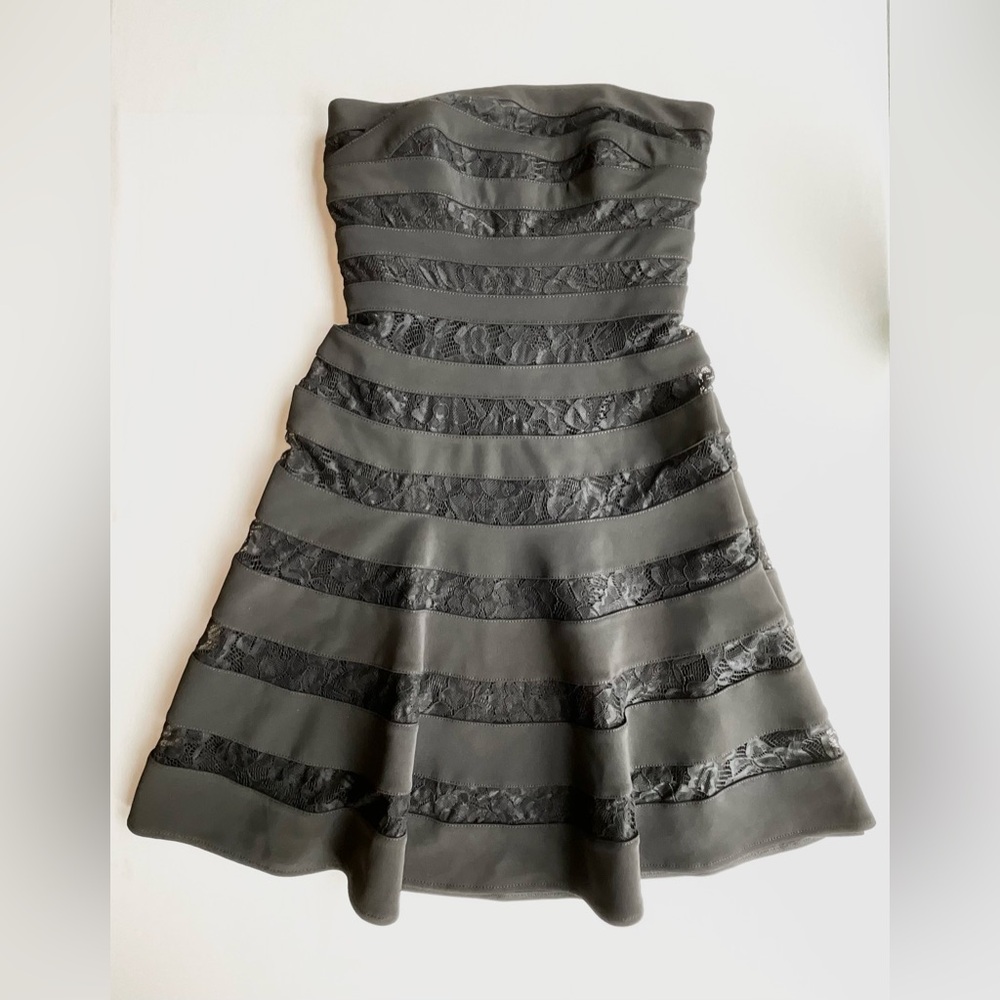 White House Black Market Strapless Black Fit & Flare Cocktail Dress Size 00